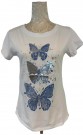 T-skjorte m 3 sommerfugler, blå thumbnail