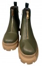 Grønn skinn boots m glidelås front SB thumbnail