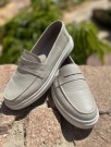 Creme florlett skinn mokkasin thumbnail