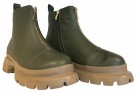 Grønn skinn boots m glidelås front SB thumbnail