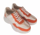 Orange, hvit og creme chunky sneakers thumbnail