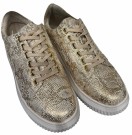 Gull mønstret skinn sneakers thumbnail