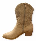 Beige korte skoletter i stoff thumbnail