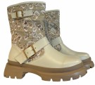 Creme skinn boots med glitter thumbnail