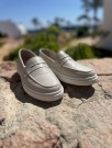 Creme florlett skinn mokkasin thumbnail