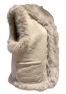 Creme kort fuskepels vest thumbnail