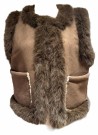 Brun kort fuskepels vest thumbnail