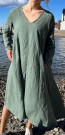 Lang v-halset kjole, grønn thumbnail