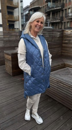 Blå lang vest