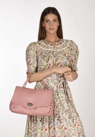 ROSA stor skinnveske m nagler