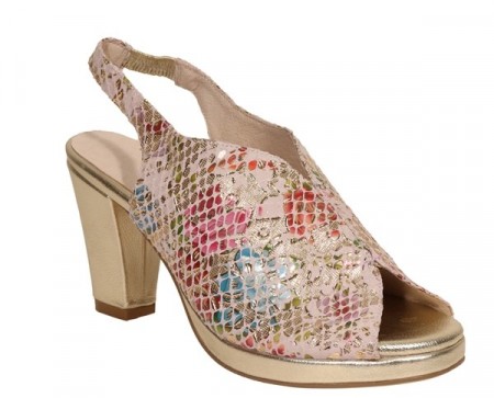 Multimønstret høy sandal