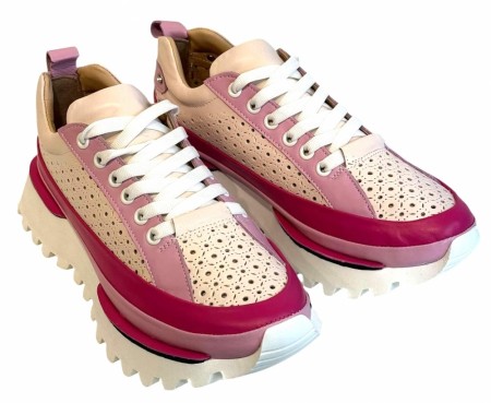 Rosa og hvit sneakers