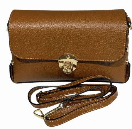 Cognac skinnveske m nagler