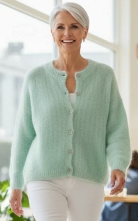Mint kidmohair jakke