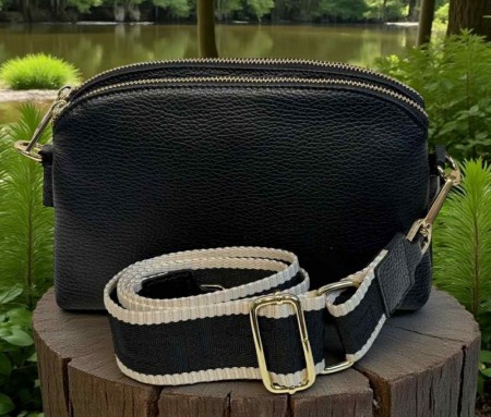 Sort 3roms skinnveske