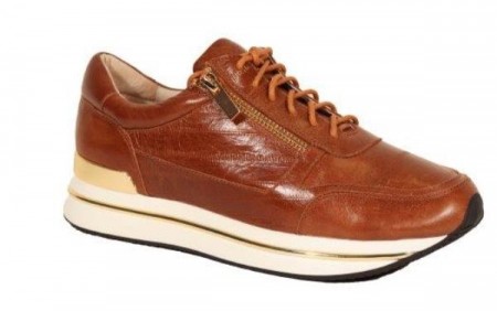Cognac skinn joggesko