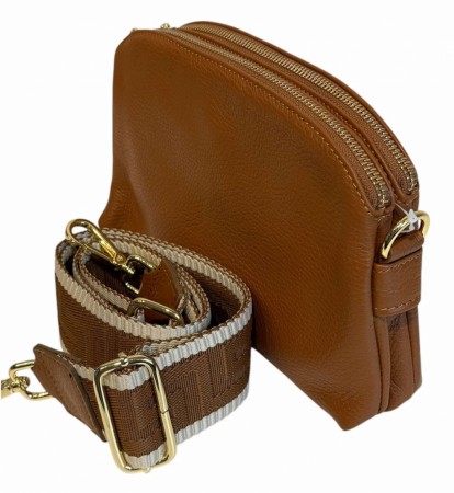 Cognac 3roms skinnveske