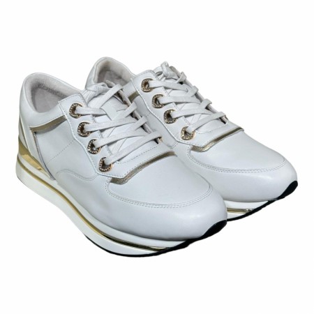 Hvite skinn sneakers