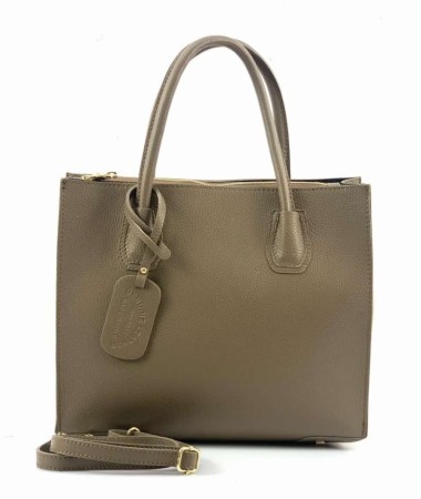 Taupe stående skinnveske