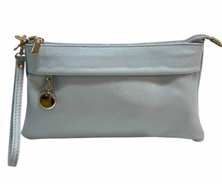 Ice blue skinn clutch
