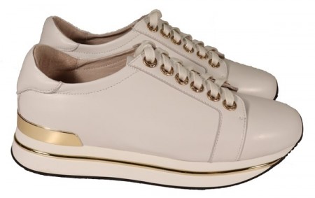 Hvite skinn sneakers