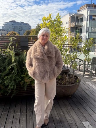 Fuskepels jakke TAUPE