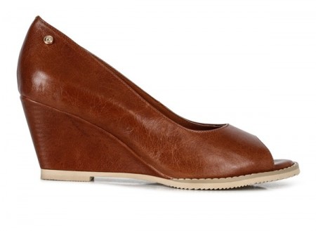 Cognac kilehels sko