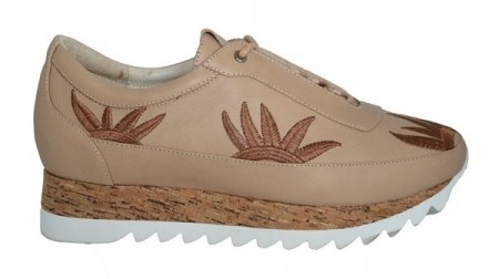 Beige skinn snakers