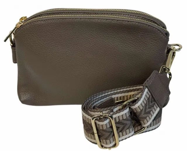 Taupe 3roms skinnveske
